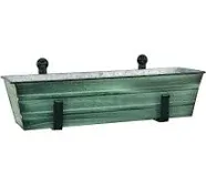 Achla Designs C-08-WM Small Green Flower Wall Window Box and Brackets