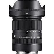 Sigma 18-50mm f/2.8 DC DN Contemporary Lens for Sony E - 10PC Accessory Bundle Includes: Lens Pouch, Tulip Hood Lens, Filter Kit, Lens Cap Keeper and More