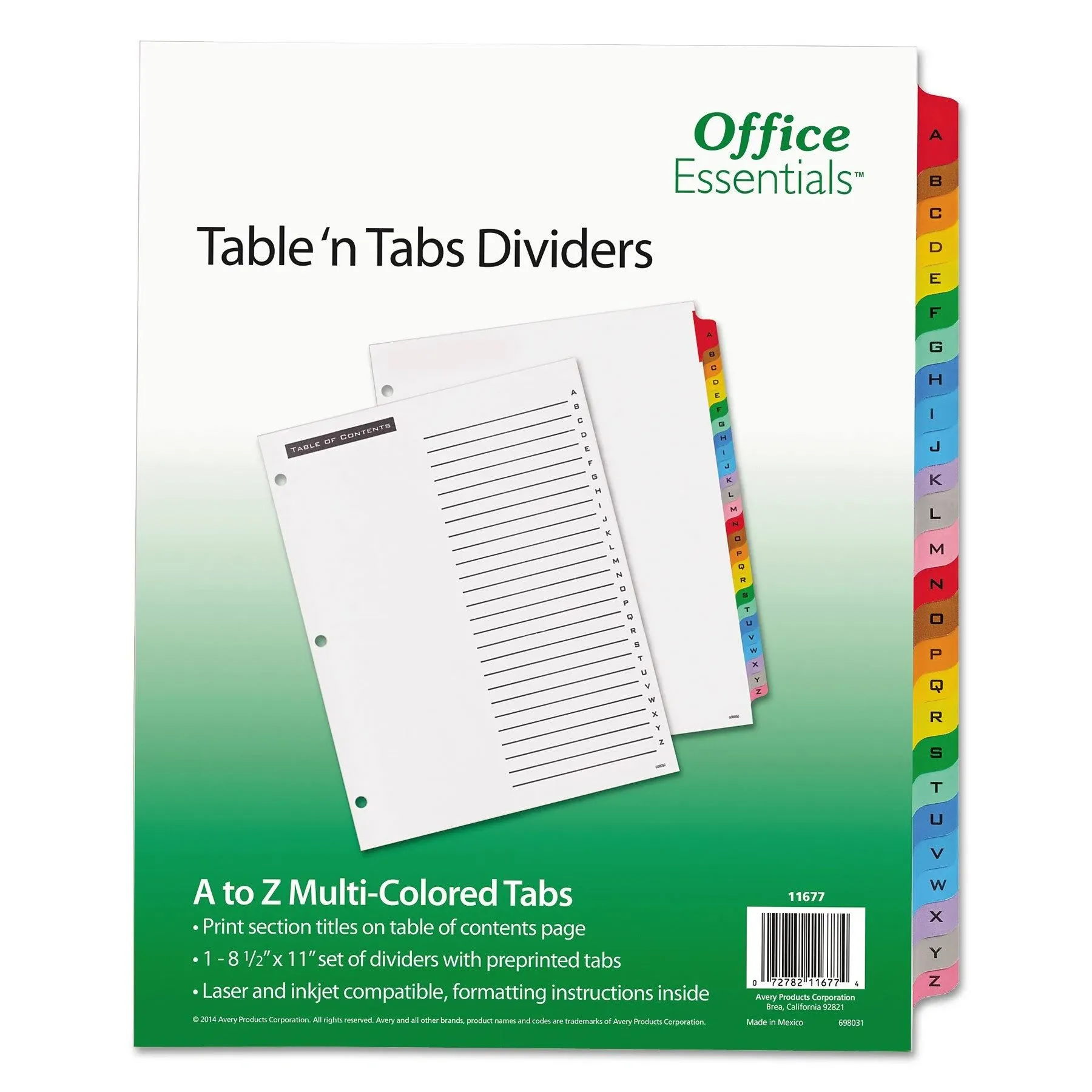 11677 Table 'n Tabs Dividers, 26-Tab, Letter