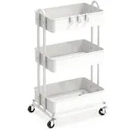 Heavy Duty 3-Tier Metal Utility Rolling Cart