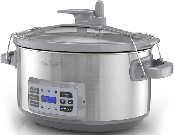 BLACK+DECKER 7-Quart Digital Slow Cooker with Temperature Probe + Precision Sous-Vide