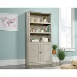 Sauder Chalked Chestnut 5-Shelf Bookcase with Doors