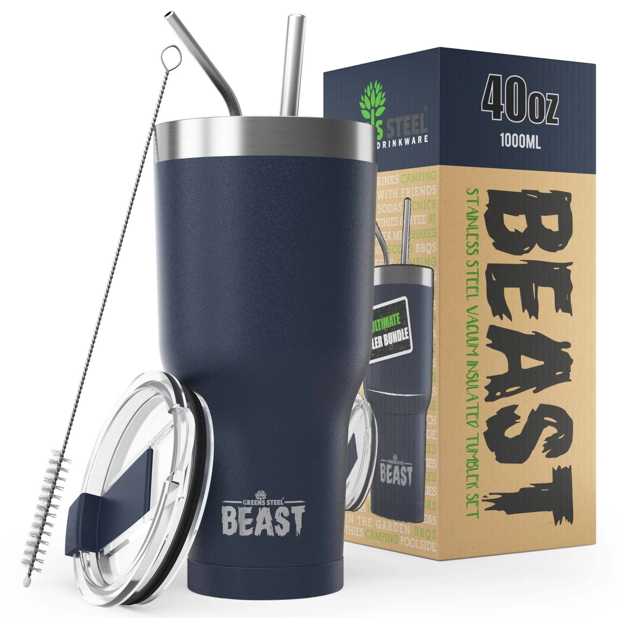 Beast 40 Oz Tumbler Stainless Steel Vacuum Insulated Coffee Ice Cup Double Wall 