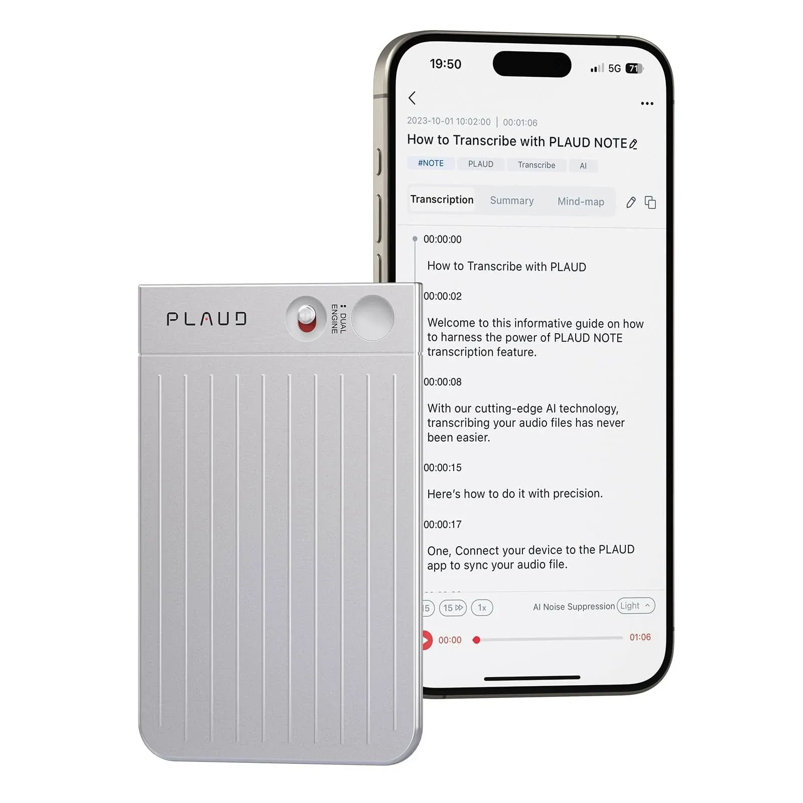 AI Voice Recorder, PLAUD NOTE Voice Recorder w/Case, App Control, Transcribe ...