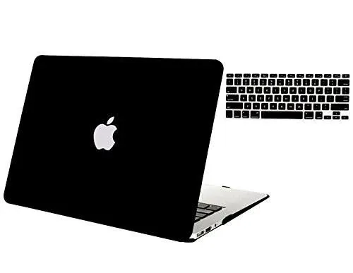 Mosiso Plastic Hard Case with Keyboard Cover with Screen Protector for MacBook Air 13 inch (Models: A1369 and A1466), Black