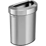 iTouchless Semi-Round Stainless Steel Open Top Trash Can