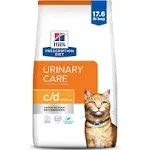 Hill's Prescription Diet C/D Multicare Urinary Care Dry Cat Food 17.6 lb Bag, Ocean Fish