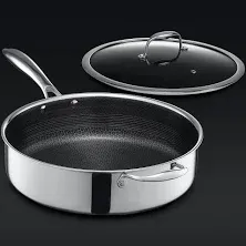 HexClad 5.5QT Hybrid Deep Sauté Pan with Lid