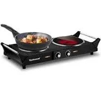 Hot Plate Techwood 1800W Double Infrared Ceramic Electric Stove for Cooking