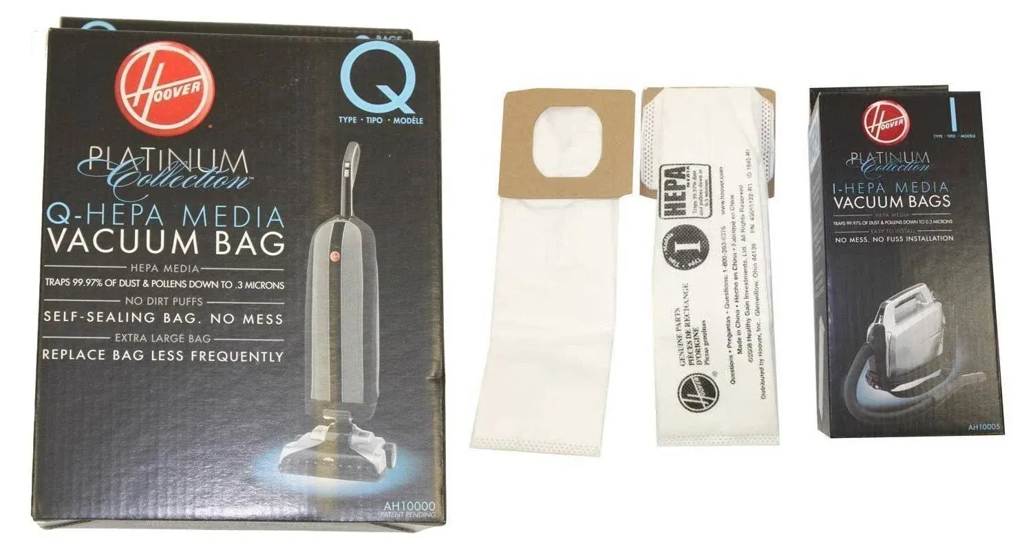 Hoover Ah10000 Platinum Type-Q & I HEPA Vacuum Bags (2 Q Bags & 2 I Bags)