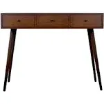 Decor Therapy Mid-Century 3-Drawer Wood Console Table, Multiple Finishes