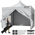 VEVOR 10x10 ft Pop Up Canopy with Removable Sidewalls Instant Canopies Portable Gazebo & Wheeled Bag UV Resistant Waterproof Enclosed Canopy Tent