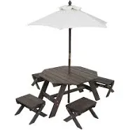 KidKraft® Octagon Table, Stools, and Umbrella Set