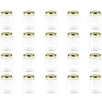 1.5 Oz Clear Hexagon JarsSmall Glass Jars with Lids(Black)Mas<wbr/>on Jars for Herbs