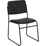 Flash Furniture HERCULES Series 1500 lb. Capacity High Density Black Vinyl Stacking Chair with Sled Base - XU-8700-BLK-B-VYL-30-GG