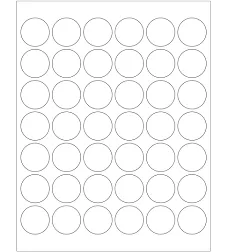 ChromaLabel 1.25 Inch Round Printable Labels for Laser and Inkjet Printers, 1050 Stickers per Pack, 42 Stickers per Sheet, White