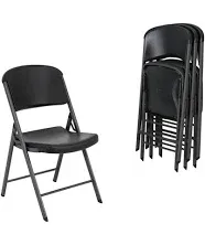 80187 Commercial Grade Folding Chair, 4 Pack, Black