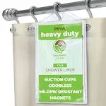 Clean Healthy Living Heavy Duty Peva Tan Shower Curtain Liner with Magnets & Suction Cups - 70 x 72 in. Long