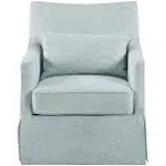 Martha Stewart - London Skirted Swivel Chair - Light Blue