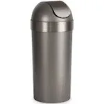 Umbra Venti 16-Gallon (62l) Trash Can With Swing Top Lid Grey/Nickel