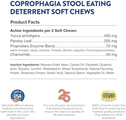 NaturVet Coprophagia Stool Eating Deterrent Plus Breath Aid Soft