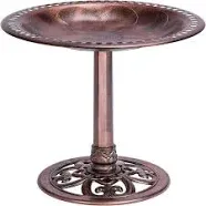 28 Inch Height Polyresin Lightweight Antique Outdoor Garden Bird Bath Bronze