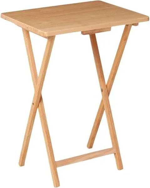 Mainstays Folding TV Tray Table Natural 19 X 15 X 26 Inch