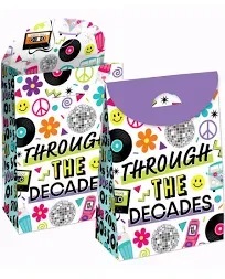 Big Dot of Happiness Through the Decades 50s, 60s, 70s, 80s, and 90s Gift Favor Bags