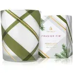 Thymes Frasier Fir Frosted Plaid Votive Candle