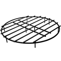 Fire Pit Grate, Heavy Duty Iron Round Firewood Grate, Round Wood Fire Pit Grate 18", Firepit Grate with Black Paint, Fire Grate with 4 Removable Square Legs for Burning Fireplace and Firepits