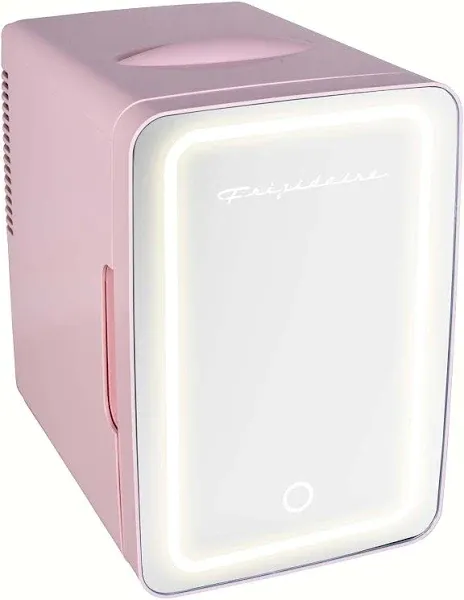 Frigidaire Pink Mini Fridge with Lighted Mirror Door