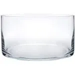 Royal Imports Flower Glass Vase Decorative Centerpiece for Home or Wedding - Cylinder Shape, 4" Tall, 8" Opening, Clear