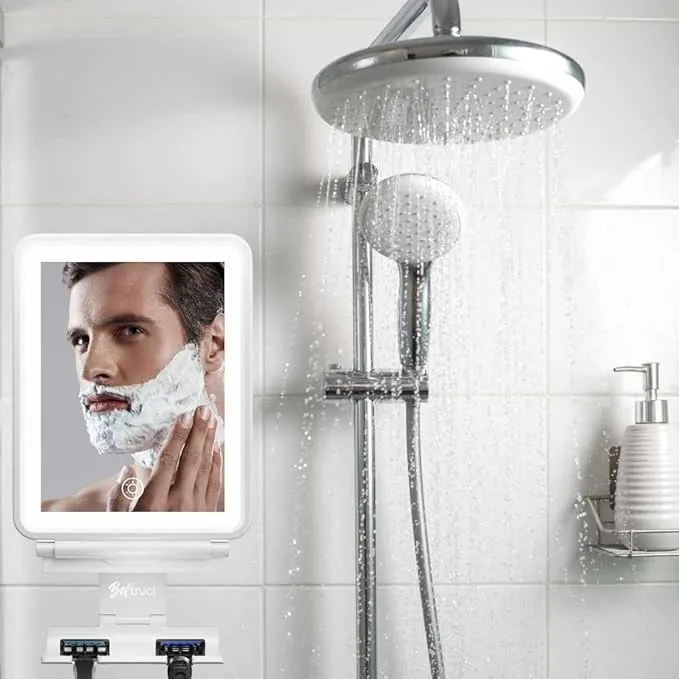 Large Fogless Shower Mirror with Light, Anti-Fog, LED, Wall Mount, Dimmable w...