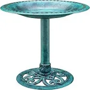 28 inch Height Polyresin Lightweight Antique Outdoor Garden Bird Bath