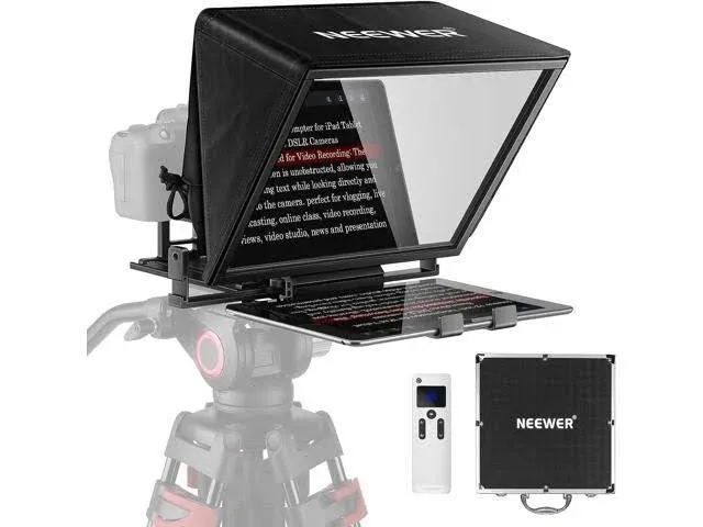 PISKEKAT Neewer Teleprompter X14 with RT-110 Remote & App Control (Bluetooth Connection Via Neewer Teleprompter App), Portable No Assembly Compatible with iPad