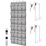 Gorilla Grip Slip Resistant Breathable Space Saving Mesh Large 24 Pocket Shoe Organizer, Up to 40 Pounds, Over The Door, Sturdy Closet Storage Rack