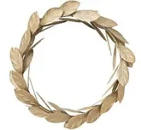 Gold Leaves Metal Wreath Wall Decor for Front Door,13 inch Door Wreath for Christmas,Window,Wedding,Party Decoration