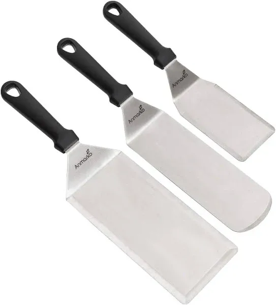 Griddle Spatula Set - Stainless Steel Metal Spatula and Griddle Scraper - Hea...