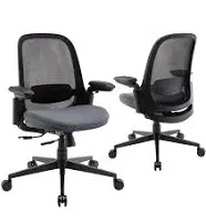 COLAMY Ergonomic Mesh Office Chair, Mid Back Computer Executive Desk Chair with 3D Armrests, Slide Seat, Tilt Lock and Lumbar Support