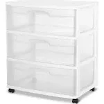 Sterilite 3-Drawer Cart, White