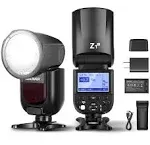 NEEWER Z1-N Round Head Flash Speedlite for Nikon DSLR Cameras, 76Ws 2.4G Speedlight with 1/8000s HSS 480 Full Power Flash, 1.5s Fast Recycle, Built in 2600mAh Battery, 10 Levels LED Modeling Lamp