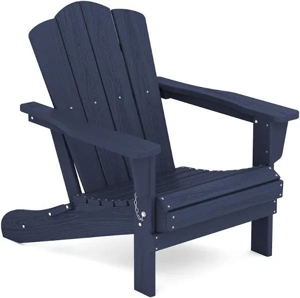 KINGYES Folding Adirondack Chair HDPE All-Weather Adirondack Chair