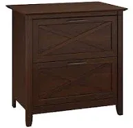 Bush Furniture Key West 2 Drawer Lateral File Cabinet in Bing Cherry