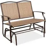 Best Choice Products 2-Person Patio Loveseat Glider Bench Rocker for Deck, Porch - Brown