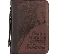 Christian Art Gifts Bible Cover Brown Lord Is My Strength Exodus 15:2