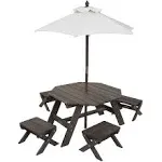 Kidkraft Wooden Octagon Table & Umbrella Set, Kids’ Outdoor Furniture, Ages 3-8, Amazon Exclusive