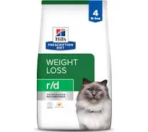 Hill's Prescription Diet r/d Weight Loss Low Calorie Dry Cat Food, Chicken - 4 lb bag