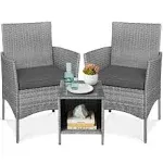 Best Choice Products 3-Piece Outdoor Wicker Conversation Bistro Set