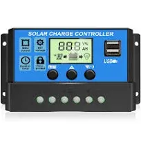 Upgraded 30A Solar Charge Controller 12V/ 24V Solar Panel Regulator with C2