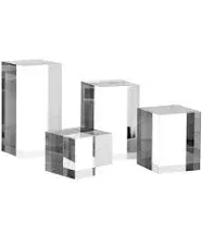 Kcgani Clear Polished Acrylic Cube Cylinder Round Photo Props, Transparent Solid Acrylic Display Blocks for Photography Boutique Jewelry Cosmetic